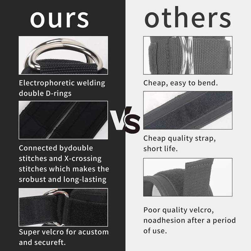 Ankle Straps Double D-Ring Cuffs Ankle Weight Leg Training Brace Support Sport Abductors Adjustable Foot Support Padded