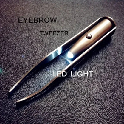 LED Lit Smart Angled Eyebrow Tweezers for Precise Eyebrow Shaping Eyelash Extensions Create Natural Perfect Brows with One Click