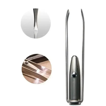 LED Lit Smart Angled Eyebrow Tweezers for Precise Eyebrow Shaping Eyelash Extensions Create Natural Perfect Brows with One Click
