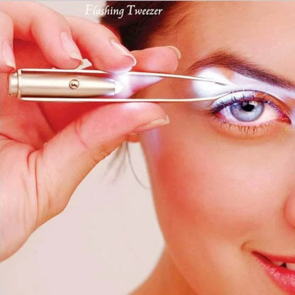 LED Lit Smart Angled Eyebrow Tweezers for Precise Eyebrow Shaping Eyelash Extensions Create Natural Perfect Brows with One Click