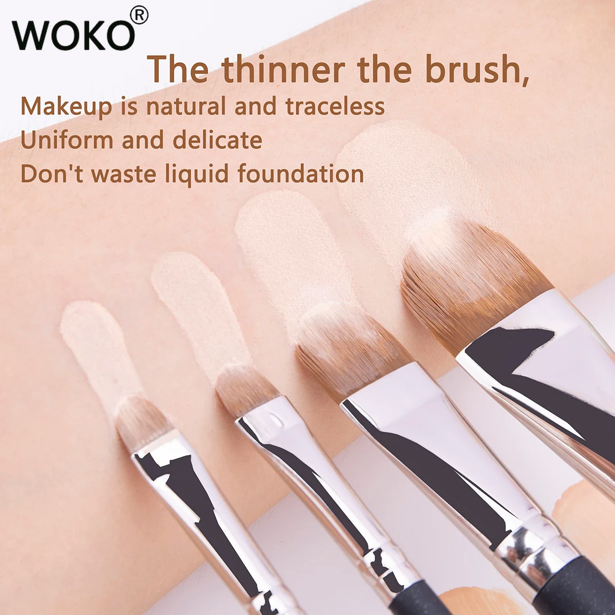 4 Types Sizes Upgraded Ultra-thin Foundation Concealer Makeup Brush Professional Liquid Foundation Cream Concealer Make-up Tool