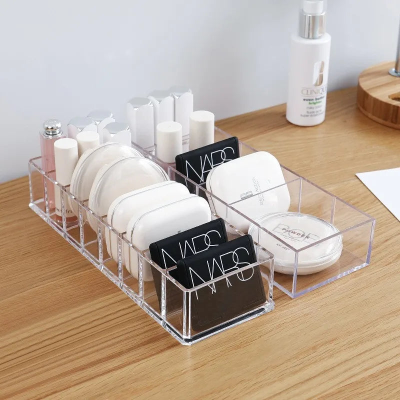 Transparent Acrylic Cosmetics Storage Box Makeup Holder Jewelry Make Up Organizer for Home Plastic Desktop Storage Boxes